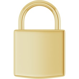 10K Yellow Gold Engravable Lightweight Lock Pendant