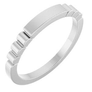 Platinum Engravable Fluted Ring