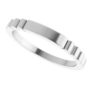 Platinum Engravable Fluted Ring – image 5