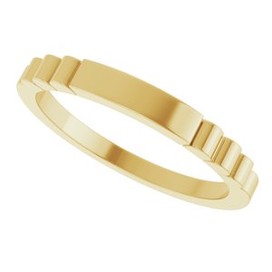 10K Yellow Gold Engravable Fluted Ring – image 5
