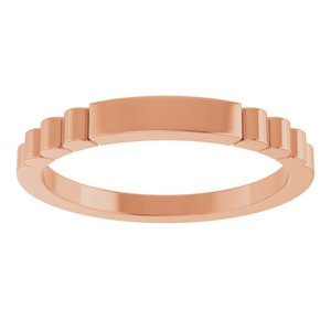 14K Rose Gold Engravable Fluted Ring – image 3