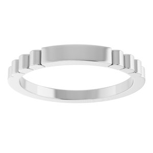 14K White Gold Engravable Fluted Ring – image 3