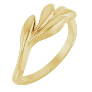 14K Yellow Gold Olive Branch Ring