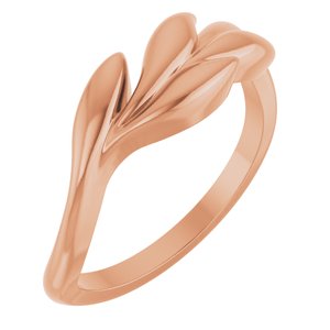 14K Rose Gold Olive Branch Ring