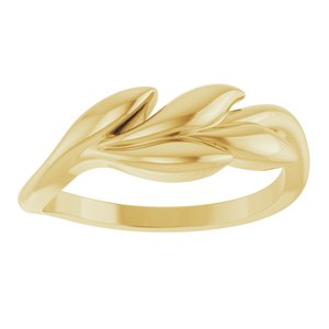 10K Yellow Gold Olive Branch Ring – image 3