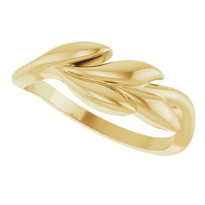 14K Yellow Gold Olive Branch Ring – image 5