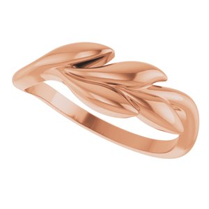 14K Rose Gold Olive Branch Ring – image 5
