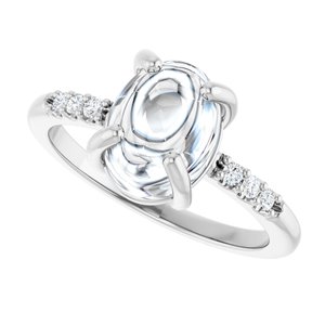 Sterling Silver 9x7 mm Oval Cabochon Ring Mounting – image 8