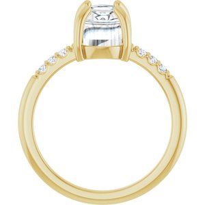 14K Yellow Gold 9x7 mm Oval Cabochon Ring Mounting – image 3