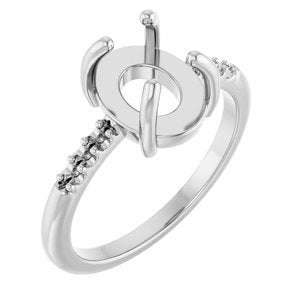 Sterling Silver 9x7 mm Oval Cabochon Ring Mounting – image 2