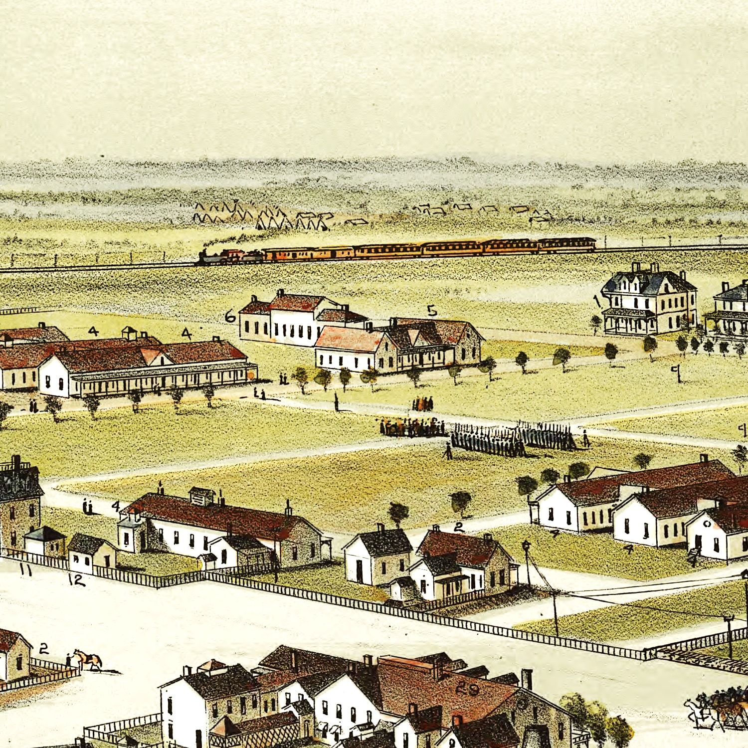 Vintage Map of Fort Reno, Oklahoma 1891