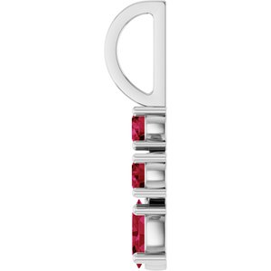 14K White Gold Lab-Grown Ruby Cross Charm/Pendant – image 3