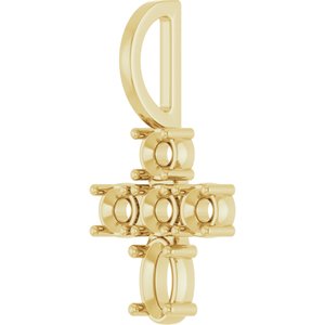 10K Yellow Gold 5x3 mm Oval Cross Charm/Pendant Mounting – image 4