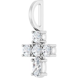 Sterling Silver 5x3 mm Oval Cross Charm/Pendant Mounting – image 3