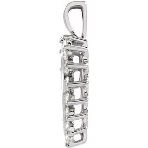 14K White Gold 1/2 CTW Natural Diamond Heart Pendant