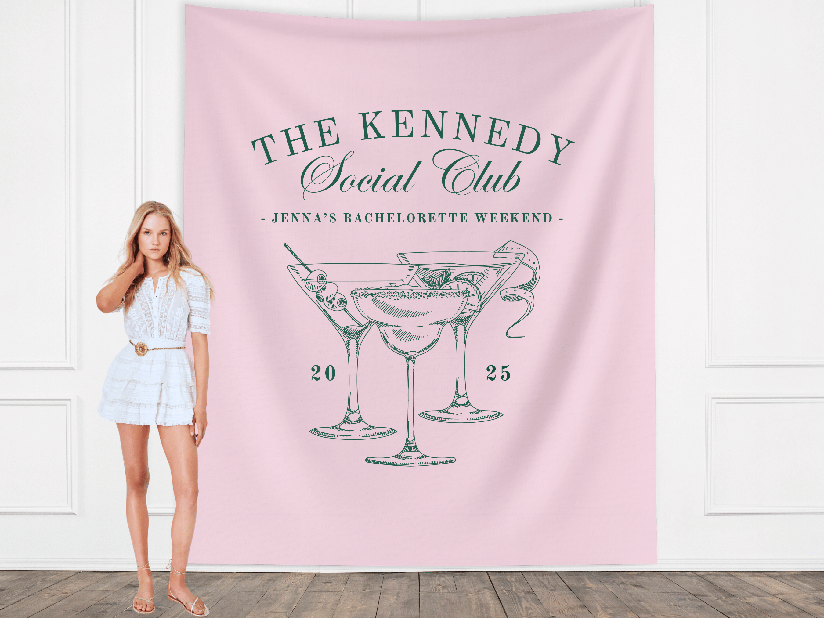Luxury Custom Bachelorette Social Club Banner Backdrop