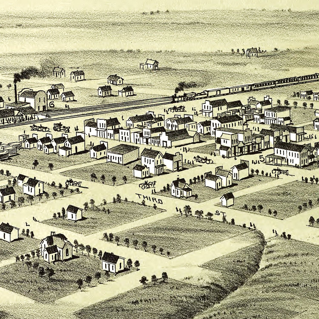 Vintage Map of Edmond, Oklahoma 1891