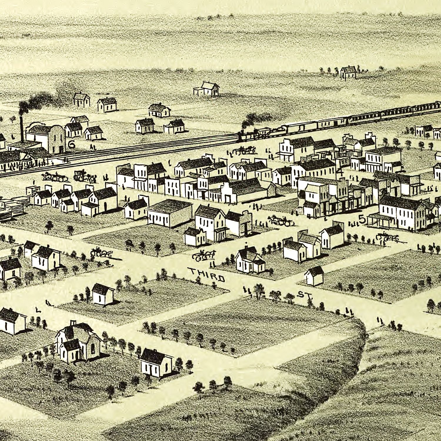 Vintage Map of Edmond, Oklahoma 1891