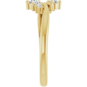 14K Yellow Gold 2.5 mm Round Graduated Bypass Ring Mounting – image 7