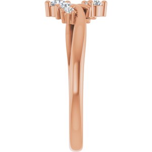 14K Rose Gold 2.5 mm Round Graduated Bypass Ring Mounting – image 7