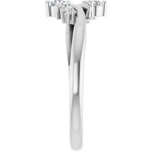 10K White Gold 2.5 mm Round Graduated Bypass Ring Mounting – image 7