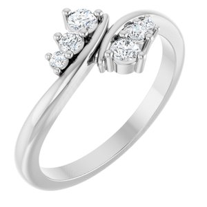 14K White Gold 2.5 mm Round Graduated Bypass Ring Mounting