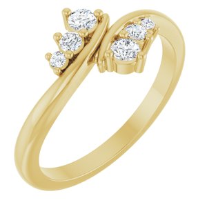14K Yellow Gold 2.5 mm Round Graduated Bypass Ring Mounting