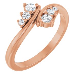 14K Rose Gold 2.5 mm Round Graduated Bypass Ring Mounting