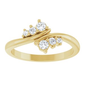 14K Yellow Gold 2.5 mm Round Graduated Bypass Ring Mounting – image 5