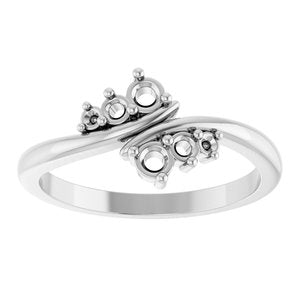 Sterling Silver 2.5 mm Round Graduated Bypass Ring Mounting – image 6