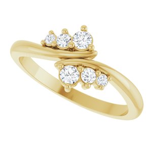 10K Yellow Gold 2.5 mm Round Graduated Bypass Ring Mounting – image 8