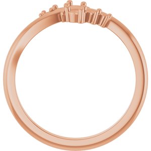 14K Rose Gold 2.5 mm Round Graduated Bypass Ring Mounting – image 4