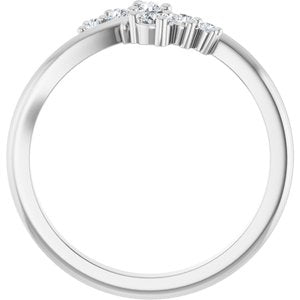 10K White Gold 2.5 mm Round Graduated Bypass Ring Mounting – image 3