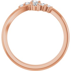 14K Rose Gold 2.5 mm Round Graduated Bypass Ring Mounting – image 3