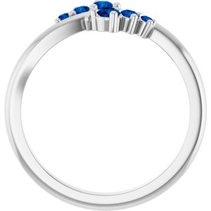 Sterling Silver Lab-Grown Blue Sapphire Graduated Bypass Ring – image 2