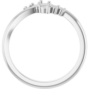 10K White Gold 2.5 mm Round Graduated Bypass Ring Mounting – image 4