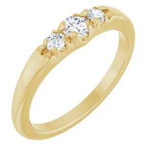 10K Yellow Gold 3.5 mm Round Accented Ring Mounting
