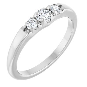 10K White Gold 3.5 mm Round Accented Ring Mounting