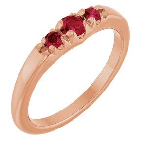 14K Rose Gold Lab-Grown Ruby  Ring