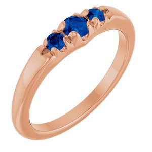 14K Rose Gold Lab-Grown Blue Sapphire  Ring