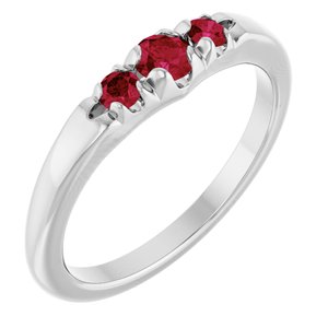 14K White Gold Lab-Grown Ruby  Ring