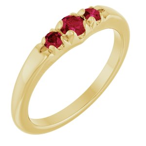 14K Yellow Gold Lab-Grown Ruby  Ring