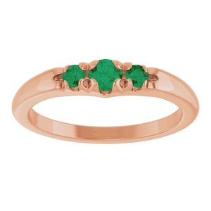 14K Rose Gold Lab-Grown Emerald  Ring – image 3