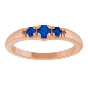 14K Rose Gold Lab-Grown Blue Sapphire  Ring – image 3