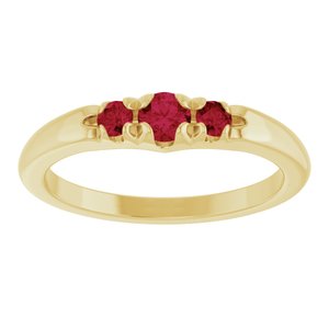 14K Yellow Gold Lab-Grown Ruby  Ring – image 3