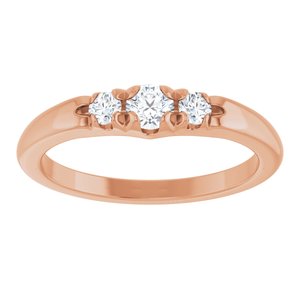 14K Rose Gold 3.5 mm Round Accented Ring Mounting – image 5