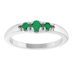 14K White Gold Lab-Grown Emerald  Ring – image 3