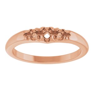 14K Rose Gold 3.5 mm Round Accented Ring Mounting – image 6