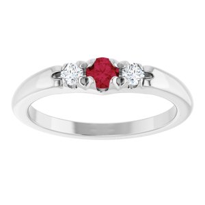 Sterling Silver Lab-Grown Ruby  Ring – image 3