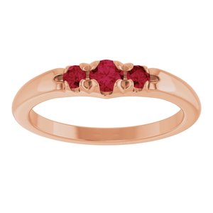 14K Rose Gold Lab-Grown Ruby  Ring – image 3